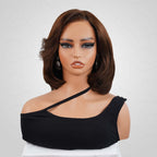 QVR Chic&Natural Layered Short Bob Wigs Brown Color Wear and Go Human Hair Wigs