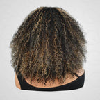 QVR Invisible Lace Edge Kinky Curly V Part Wigs Highlight #1B/27/613 No Leave Out Human Hair Wig