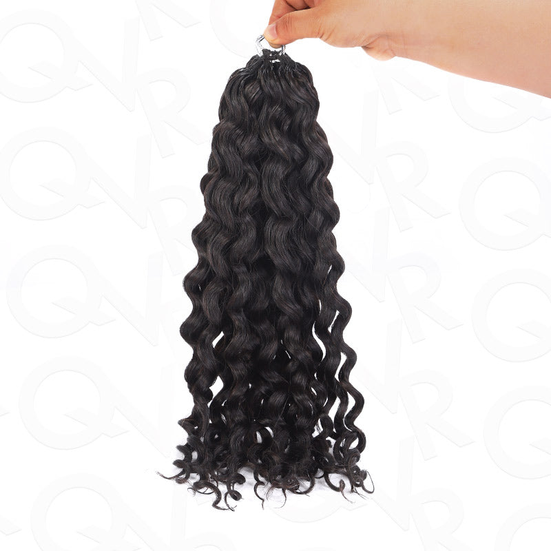 QVR Water Wave Crochet Hair Natural Black Machine Made Feather Human Hair Extension