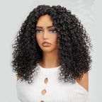 QVR Twist Curly V Part Wigs No Leave Out Human Hair Wig Beginner Friendly