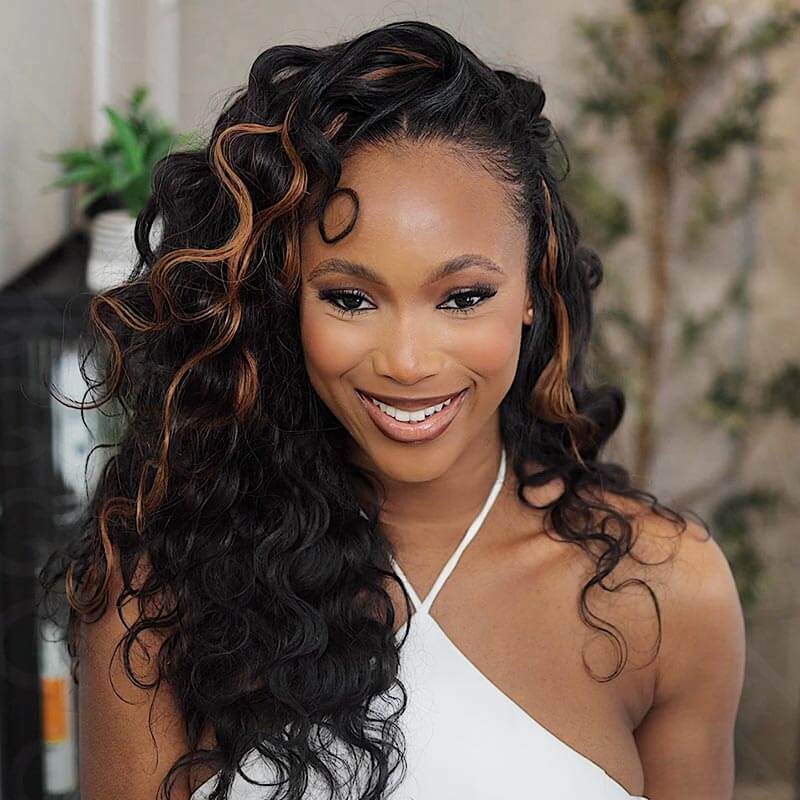 QVR Body Wave Crochet Hair Natural Black Machine Made Feather Human Hair Extension