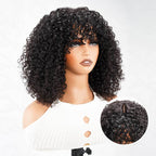 QVR Water Wave Short Pixie Bob Cut Wigs With Bangs For Black Women