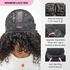 QVR Water Wave Short Pixie Bob Cut Wigs With Bangs For Black Women