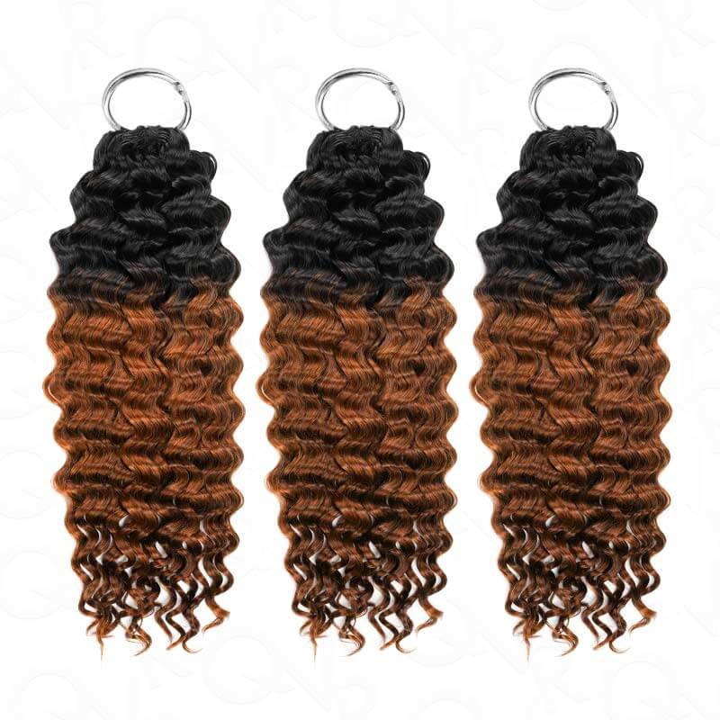 QVR Premium Chinese Hair Water Wave Virgin Human Crochet Hair Ombre #T1B/30 Machine Made Feather Crochet Hairstyles