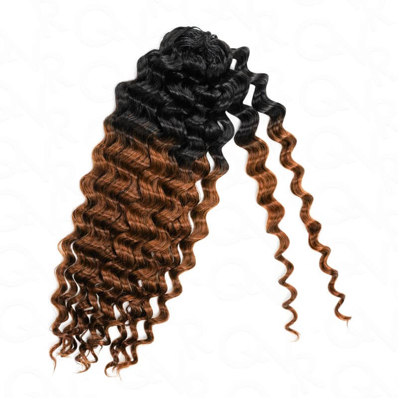 QVR Premium Chinese Hair Small Kinky Curly Virgin Human Crochet Hair Ombre #T1B/30 Machine Made Feather Crochet Hairstyles
