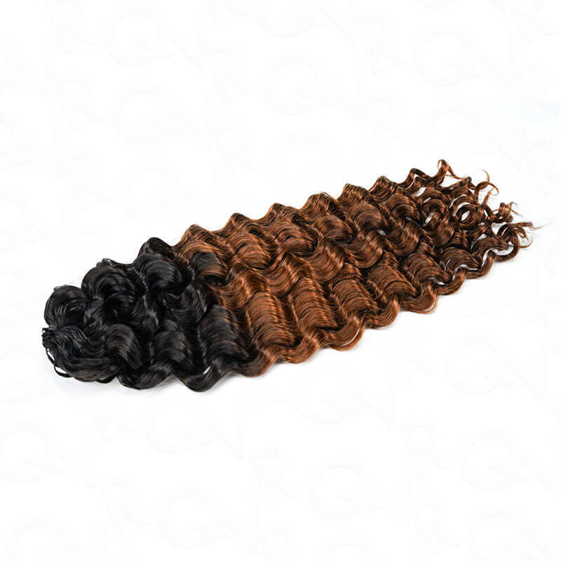 QVR Premium Chinese Hair Water Wave Virgin Human Crochet Hair Ombre #T1B/30 Machine Made Feather Crochet Hairstyles