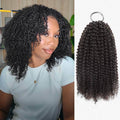 QVR Afro Kinky Curly Crochet Hair Machine Made Natural Black Feather Human Hair Extension