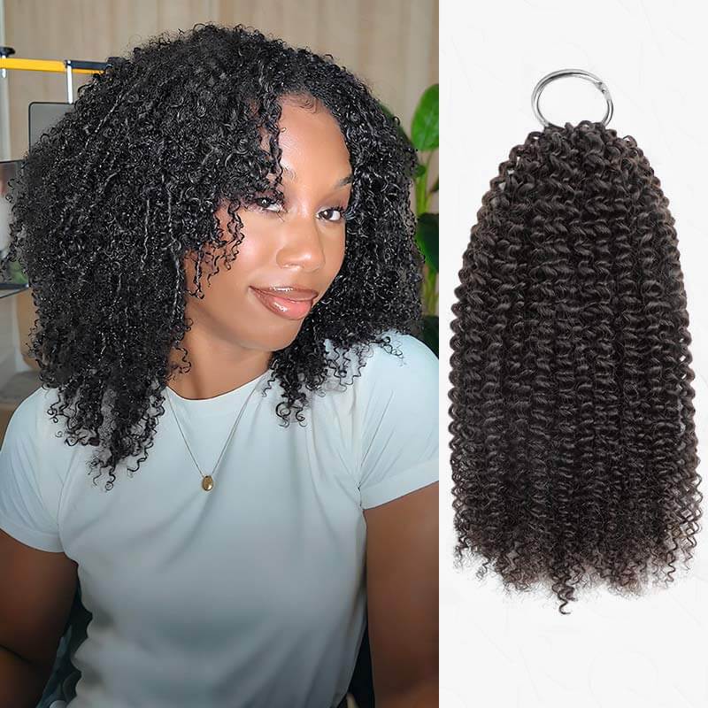 QVR Deep Wave Crochet Hair Natural Black Machine Made Feather Human Hair Extension