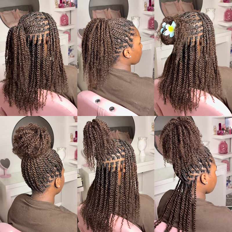 QVR Dark Brown Afro kinky Bulk Hair Extensions For Braiding Dreadlock Human Hair