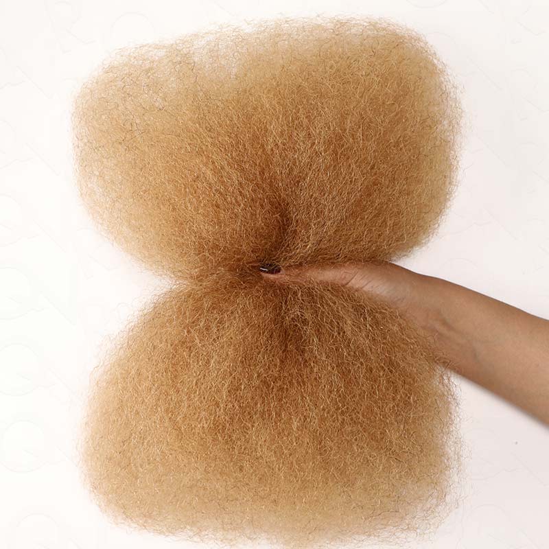 QVR #27+#613+#30 Blonde Highlights Afro kinky Bulk Human Hair for Braiding & Twists