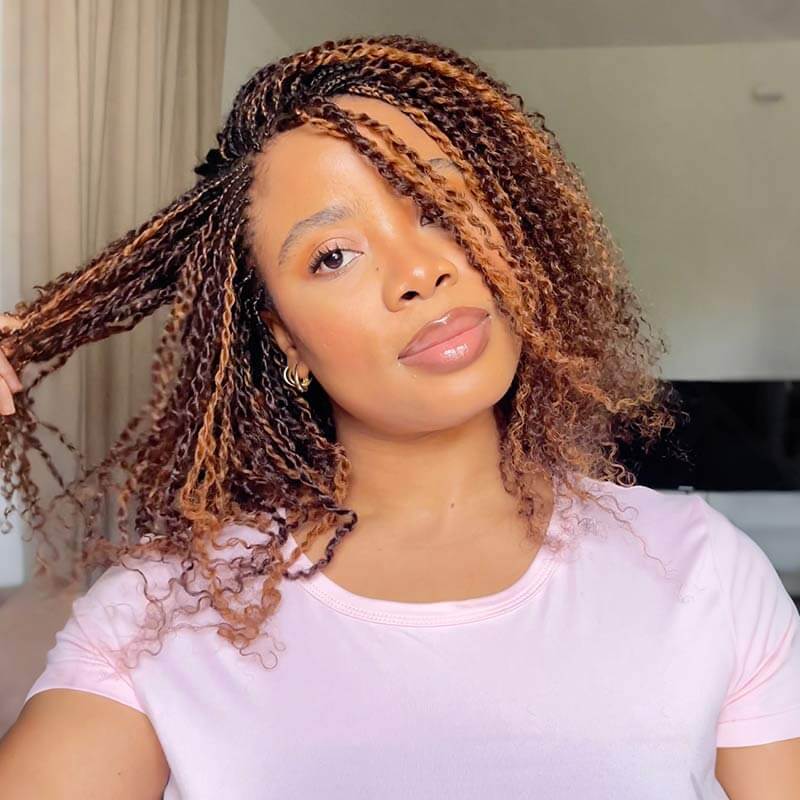 QVR #4+#30 Two Colors Afro Kinky Bulk Human Hair For Braiding DreadLock