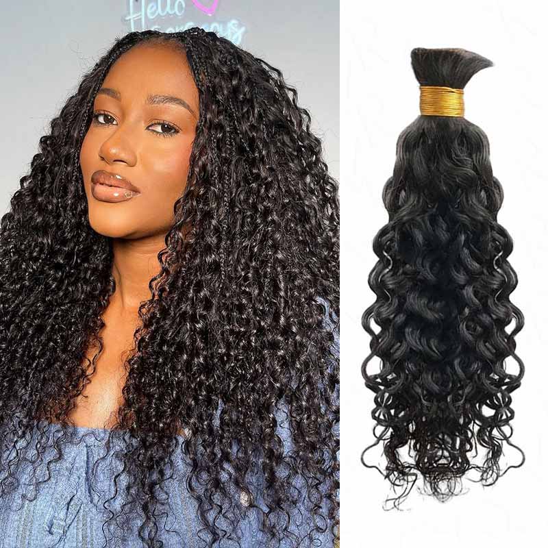 QVR Water Wave Bulk Hair Extensions for Boho Knotless Braiding