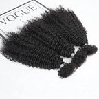 QVR Afro Kinky Curly Human Bulk Hair Extensions for Boho Knotless Braiding