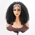 QVR Glueless Burmese Curly Half Wig 250% Density Human Hair Wig Wear Go Flip Over Wig