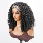 QVR Glueless Burmese Curly Half Wig 250% Density Human Hair Wig Wear Go Flip Over Wig