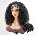 QVR Glueless Burmese Curly Half Wig 250% Density Human Hair Wig Wear Go Flip Over Wig