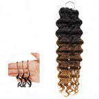 QVR Ombre #T1B/30/27 Water Wave Machine Made Feather Crochet Human Hair Extensions