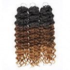 QVR Ombre #T1B/30/27 Water Wave Machine Made Feather Crochet Human Hair Extensions