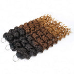 QVR Ombre #T1B/30/27 Water Wave Machine Made Feather Crochet Human Hair Extensions