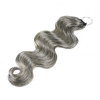 QVR Salt&Pepper Crochet Hair Body Wave Machine Made Feather Human Hair Extension
