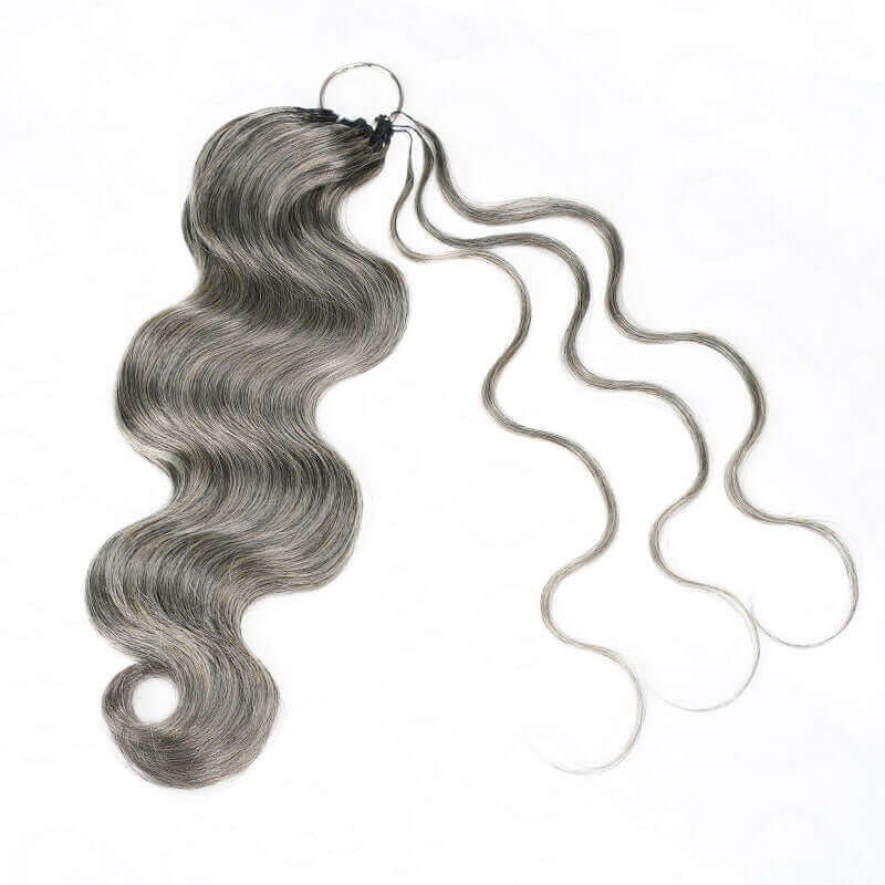 QVR Salt&Pepper Crochet Hair Small Kinky Curly Machine Made Feather Human Hair Extension