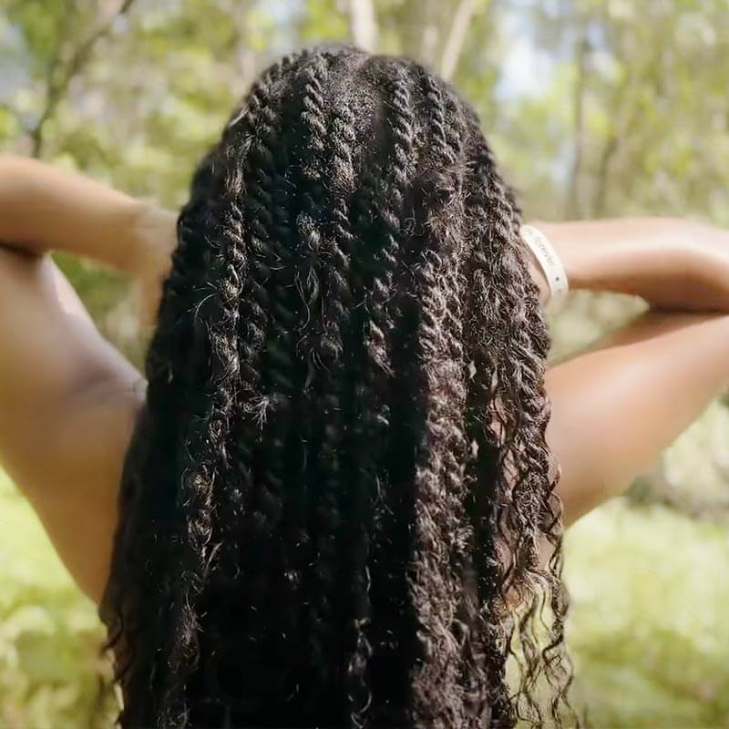 QVR Knotless Boho Island Twists with 100% Human Hair Curls