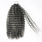 QVR Salt&Pepper Crochet Hair Body Wave Machine Made Feather Human Hair Extension