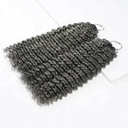 QVR Salt&Pepper Crochet Hair Small Kinky Curly Machine Made Feather Human Hair Extension