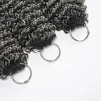 QVR Salt&Pepper Crochet Hair Small Kinky Curly Machine Made Feather Human Hair Extension