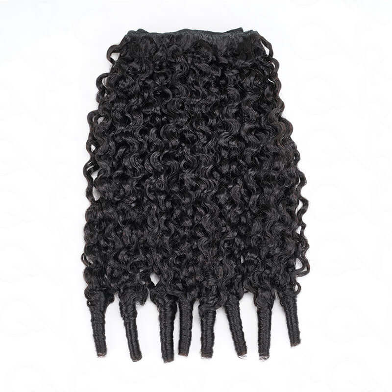 QVR Burmese Curly Hair Bundle With Spiral curls Double Drawn Virgin Human Hair Weave
