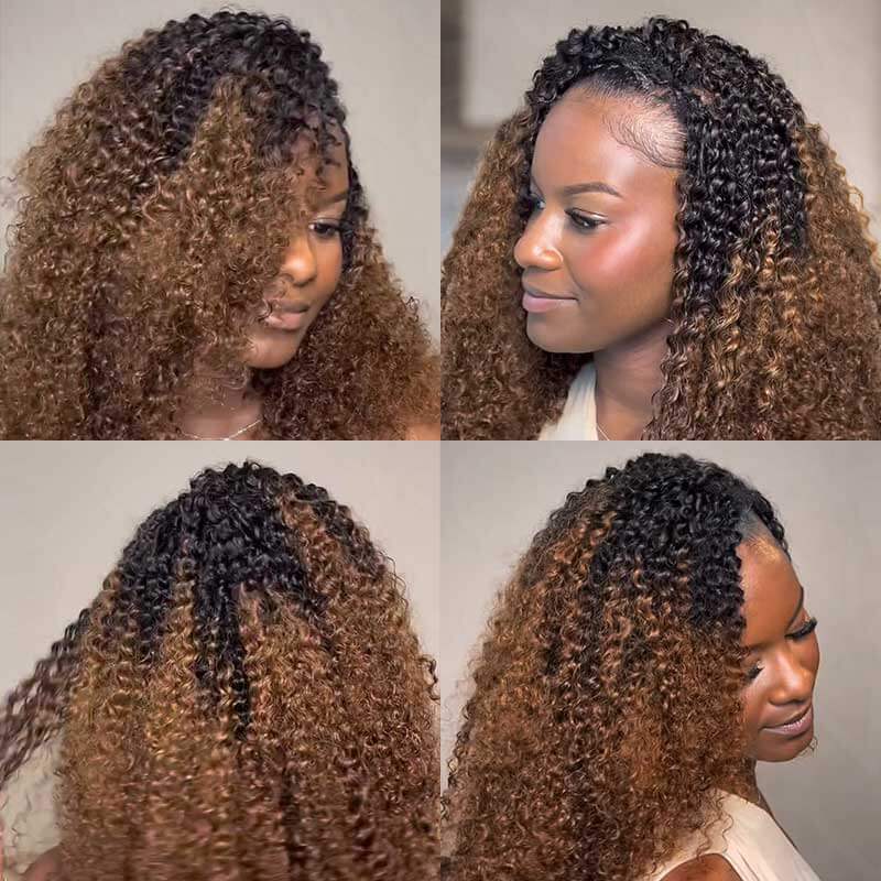 QVR #T1B/30 Crochet Hair Small Kinky Curly Machine Made Feather Human Hair Extension