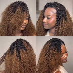 QVR Premium Chinese Hair Small Kinky Curly Virgin Human Crochet Hair Ombre #T1B/30 Machine Made Feather Crochet Hairstyles