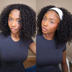 QVR Glueless Kinky Curly Half Wig 250% Density Human Hair Wig Wear Go Flip Over Wig