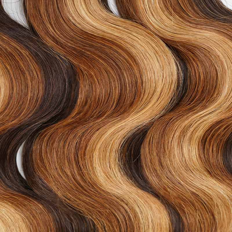 QVR Brown Highlight Body Wave Boho Knotless Braids Human Bulk Hair #P4/30/27 Human Braiding Hair Extensions