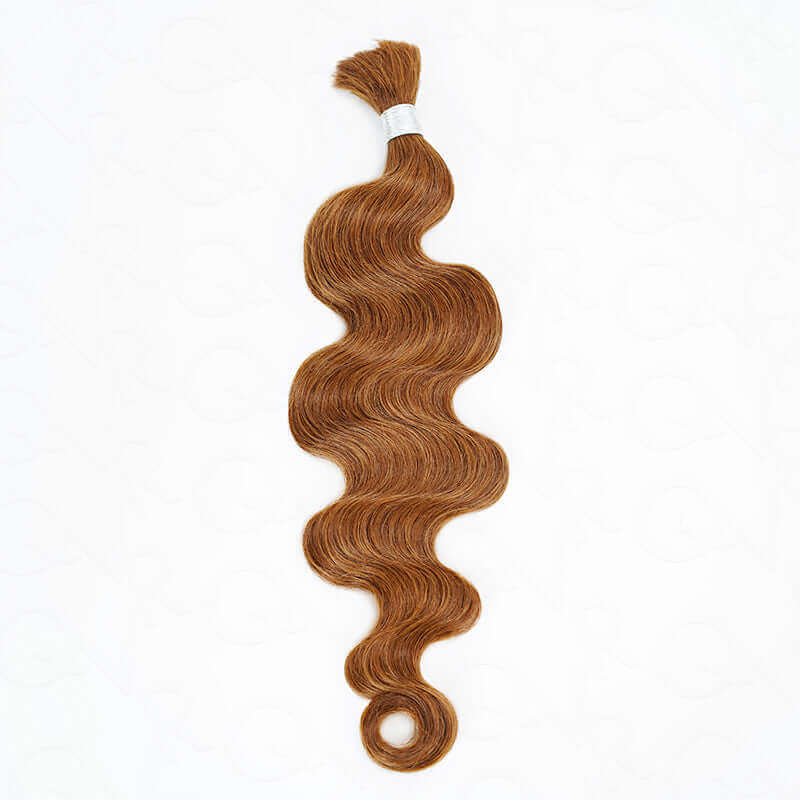 QVR Brown Highlight Body Wave Boho Knotless Braids Human Bulk Hair #P4/30/27 Human Braiding Hair Extensions