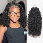 QVR Twist Curly Crochet Hair Natural Black Machine Made Feather Human Hair Extension