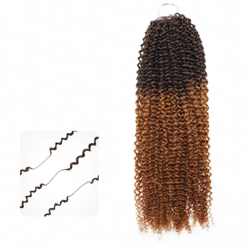 QVR Ombre #T4/30 Human Crochet Hair Afro Kinky Curly Machine Made Feather Crochet Hairstyle