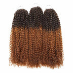 QVR Ombre #T4/30 Human Crochet Hair Afro Kinky Curly Machine Made Feather Crochet Hairstyle