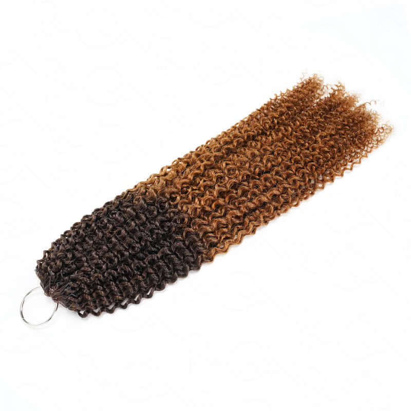 QVR Ombre #T4/30 Human Crochet Hair Afro Kinky Curly Machine Made Feather Crochet Hairstyle