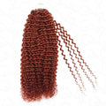 QVR Bright Brown #35D Human Crochet Hair Small Kinky Curly Machine Made Feather Crochet Hairstyle