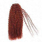 QVR Bright Brown #35D Human Crochet Hair Small Kinky Curly Machine Made Feather Crochet Hairstyle