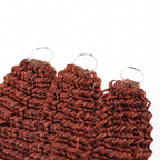 QVR Bright Brown #35D Human Crochet Hair Small Kinky Curly Machine Made Feather Crochet Hairstyle