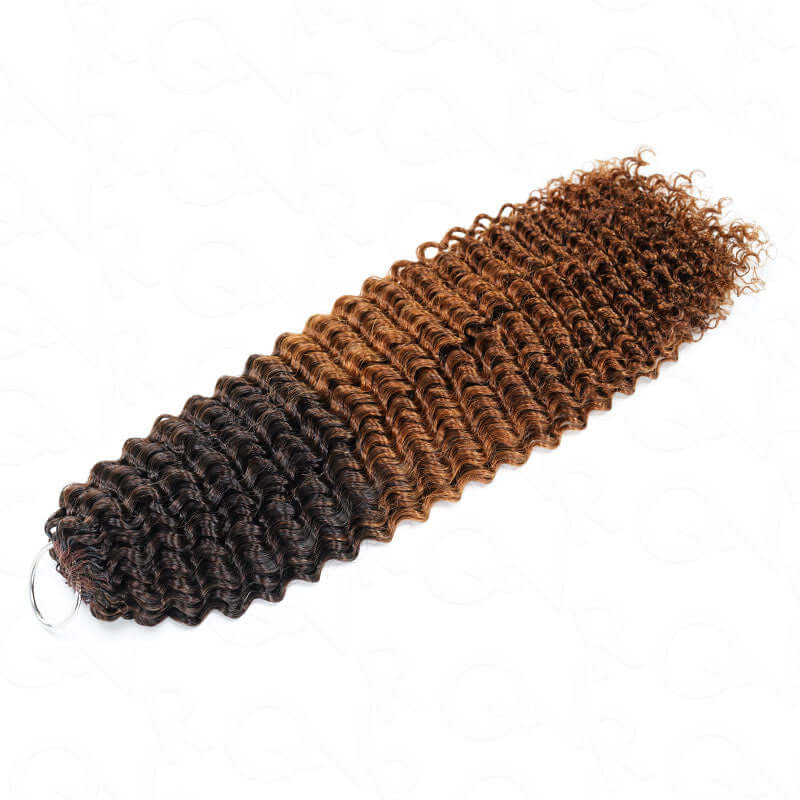 QVR Ombre #T4/30 Human Crochet Hair Small Kinky Curly Machine Made Feather Crochet Hairstyle