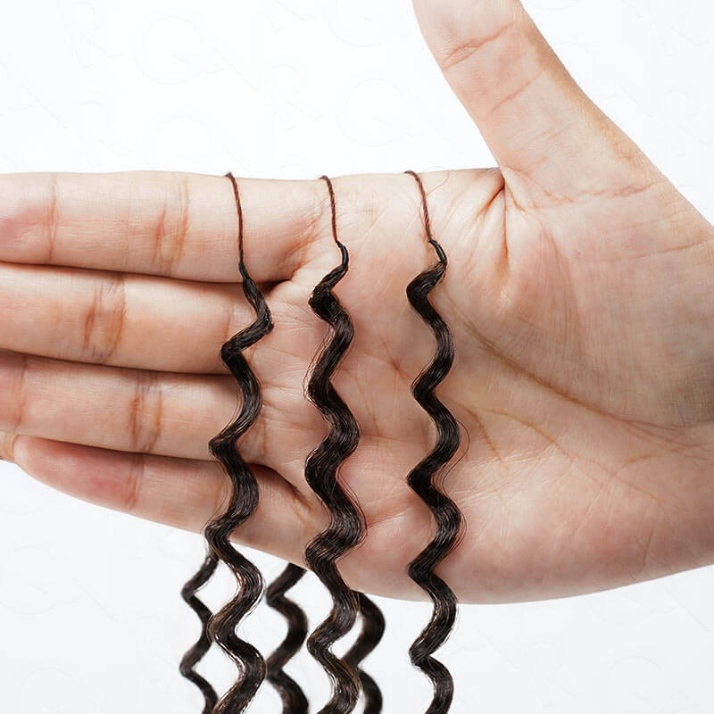 QVR Ombre #T4/30 Human Crochet Hair Small Kinky Curly Machine Made Feather Crochet Hairstyle