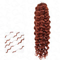 QVR Bright Brown #35D Human Crochet Hair Water Wave Machine Made Feather Crochet Hairstyle