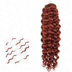 QVR Bright Brown #35D Human Crochet Hair Water Wave Machine Made Feather Crochet Hairstyle