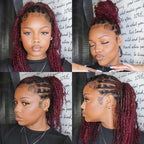QVR Affordable Afro Kinky Bulk Human Hair 99J Burgundy Color For Braiding DreadLock