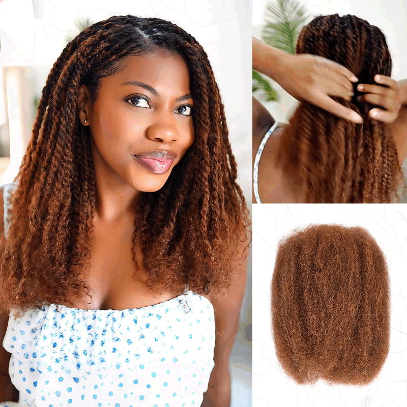QVR Natural Black Afro kinky Bulk Hair Extensions For Braiding Dreadlock Human Hair