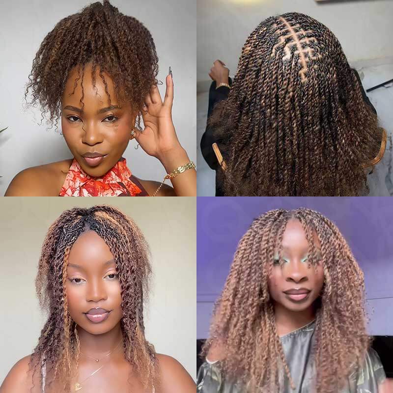 QVR #P4/30/27 Color Afro Kinky Bulk Human Hair For Braiding Dreadlock Hair