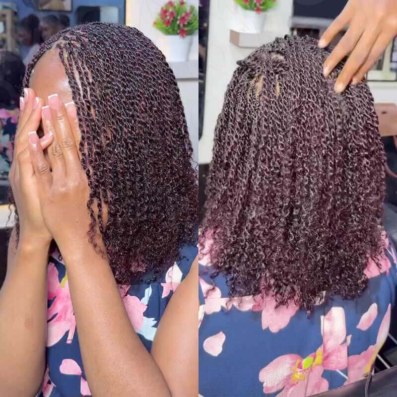 QVR Mix #1B/99J Color Afro Kinky Bulk Human Hair For Braiding Dreadlock Hair